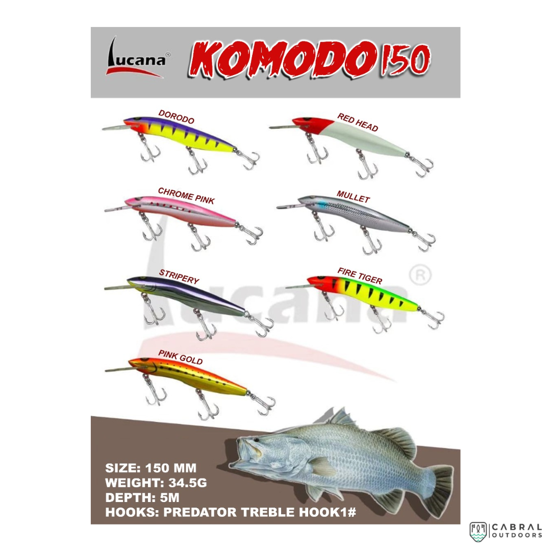 Lucana Komodo 125mm - 150mm Lure | 26.8g - 34.5g | 1pc/pk Jerk Baits Lucana Cabral Outdoors