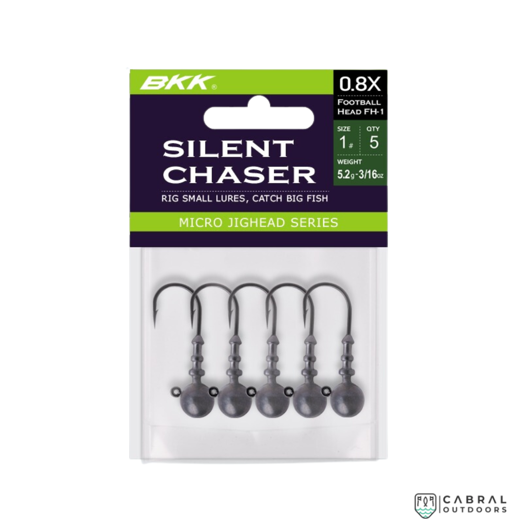 BKK Silent Chaser 0.8X Football Head Micro Jighead | Size-1-2/0 Jig Head BKK Cabral Outdoors