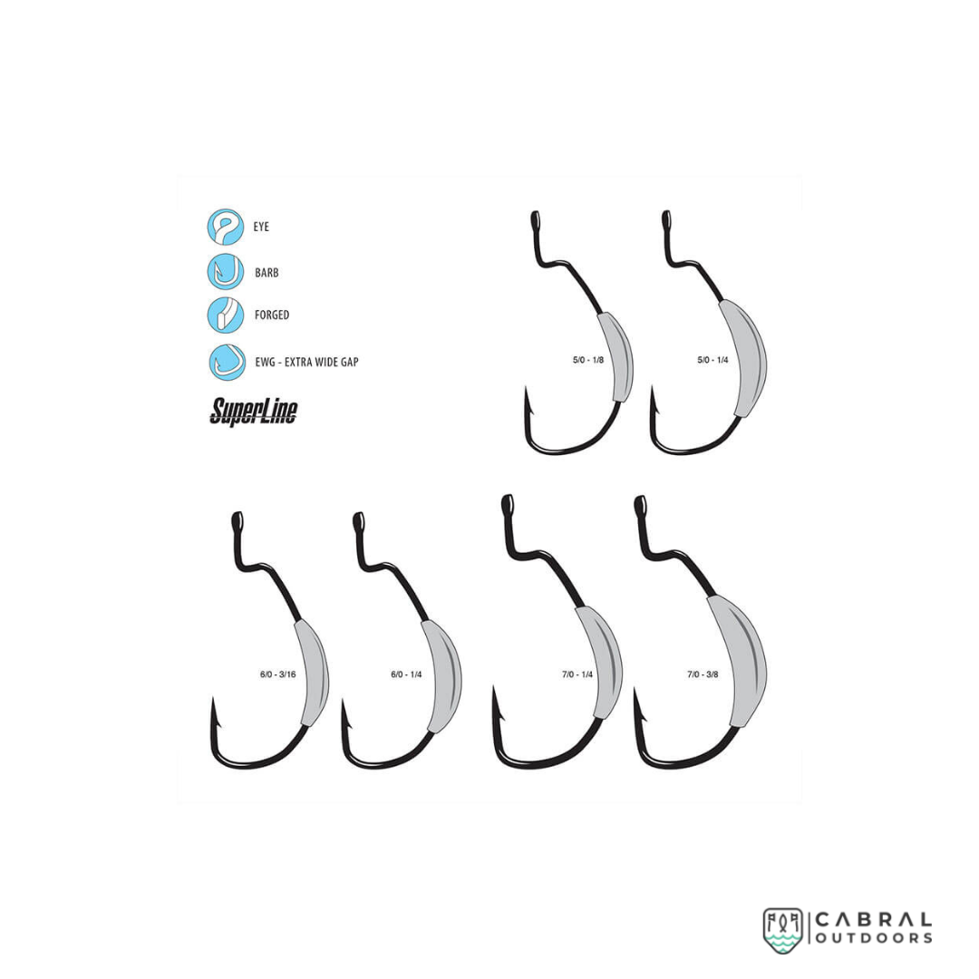 Gamakatsu EWG Monster Weighted Hook | Size : 5/0 - 7/0 Worm hook Gamakatsu Cabral Outdoors