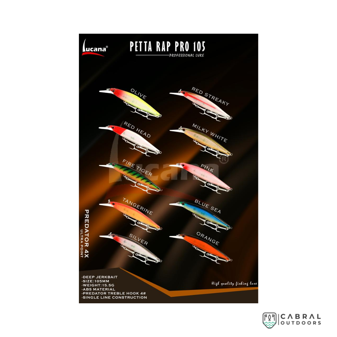 Lucana Petta Rap Pro 105 Deep Jerkbait | Size: 10.5cm | 15.5g Hard Lure Lucana Cabral Outdoors