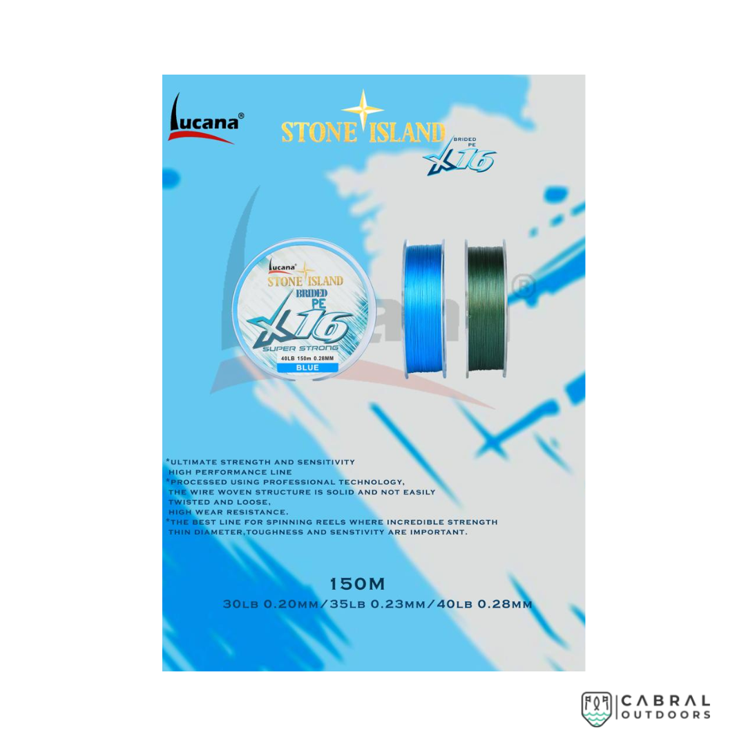 Lucana Stone Island 16X Braid Line | 150M Braided Line Lucana Cabral Outdoors
