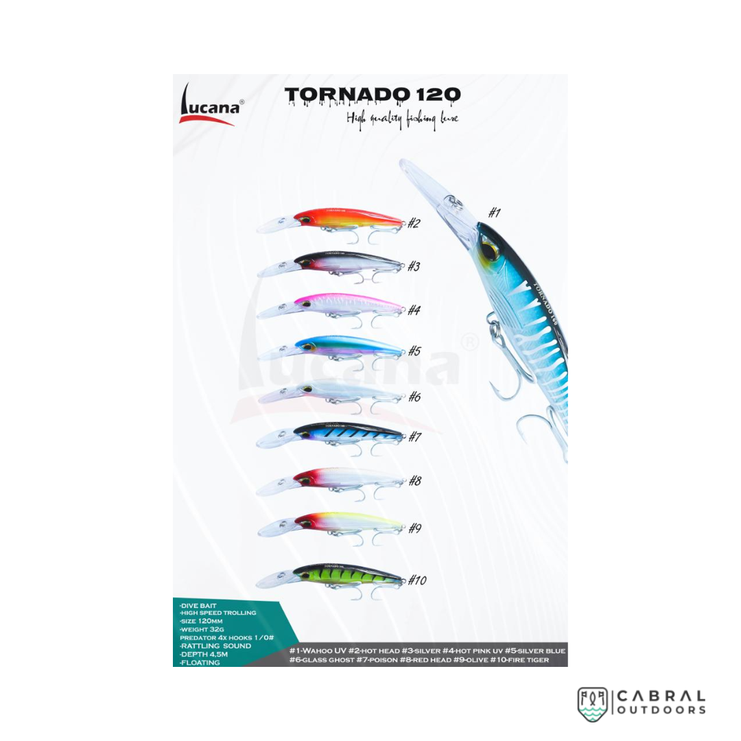 Lucana Tornado 120 Hard Lures | Size: 12cm | 32g Hard Lure Lucana Cabral Outdoors