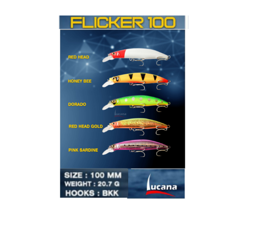 Lucana Flicker 100mm-120mm Jerk Baits Lucana Cabral Outdoors