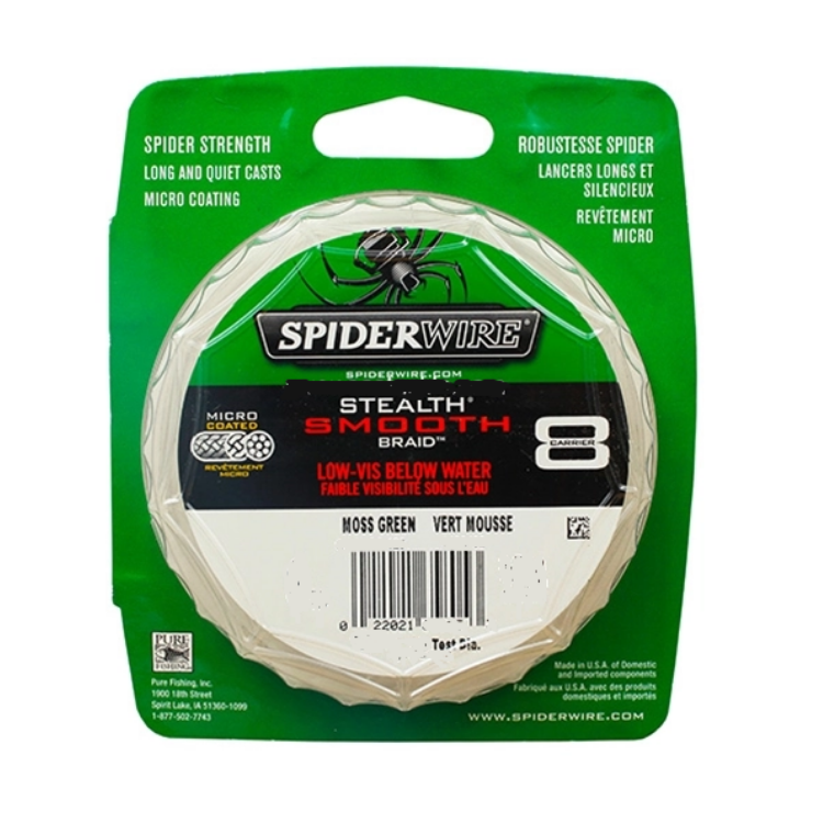 SPIDERWIRE Stealth Smooth Braid Fishing Line, 40lb /300YD, Moss Green, Cabral Outdoors