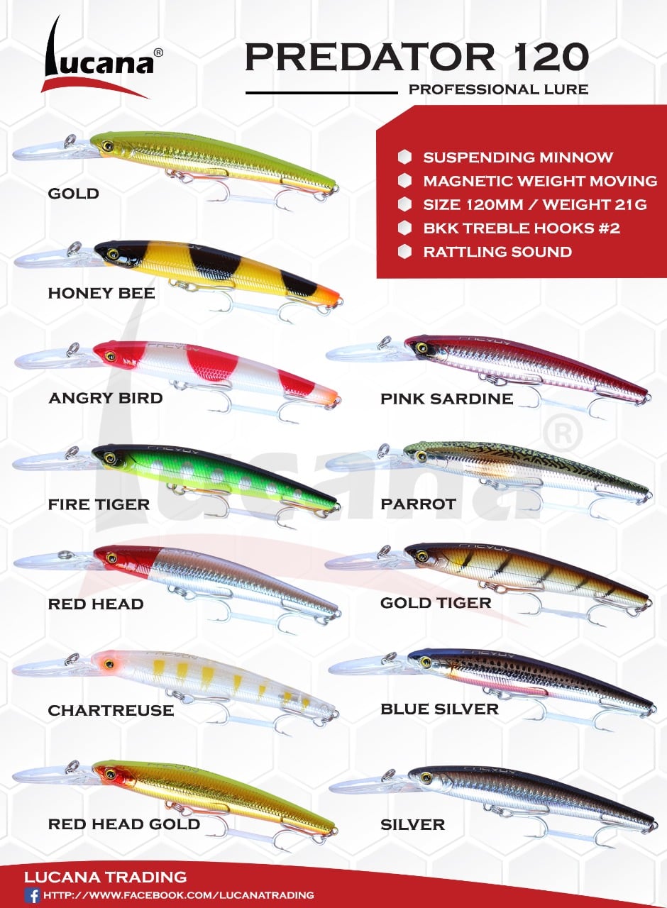 Lucana Predator 120mm/21g, 1pcs/pkt Deep Diver Lucana Cabral Outdoors