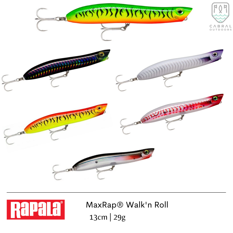 Rapala MaxRap® Walk'n Roll | Size: 13cm | 29g, Top Water Popper Rapala Cabral Outdoors