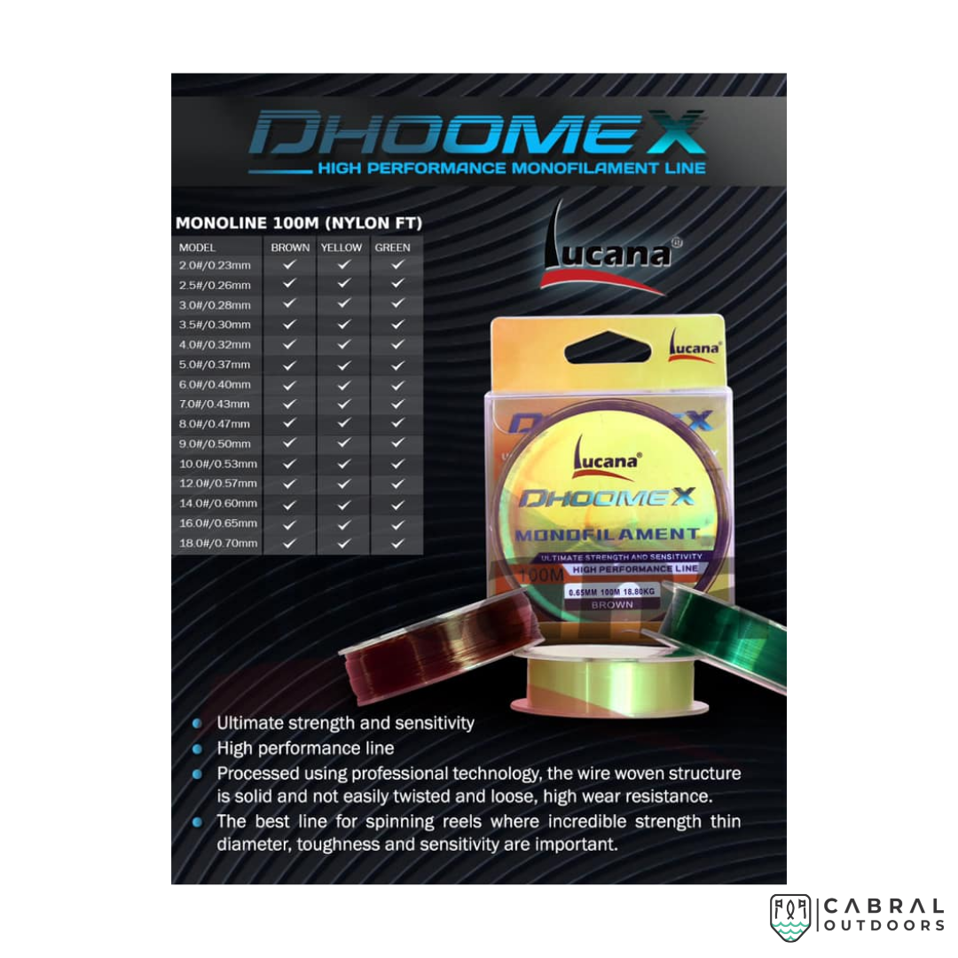 Lucana Dhoomex monofilament 100M line Monofilament Line Lucana Cabral Outdoors