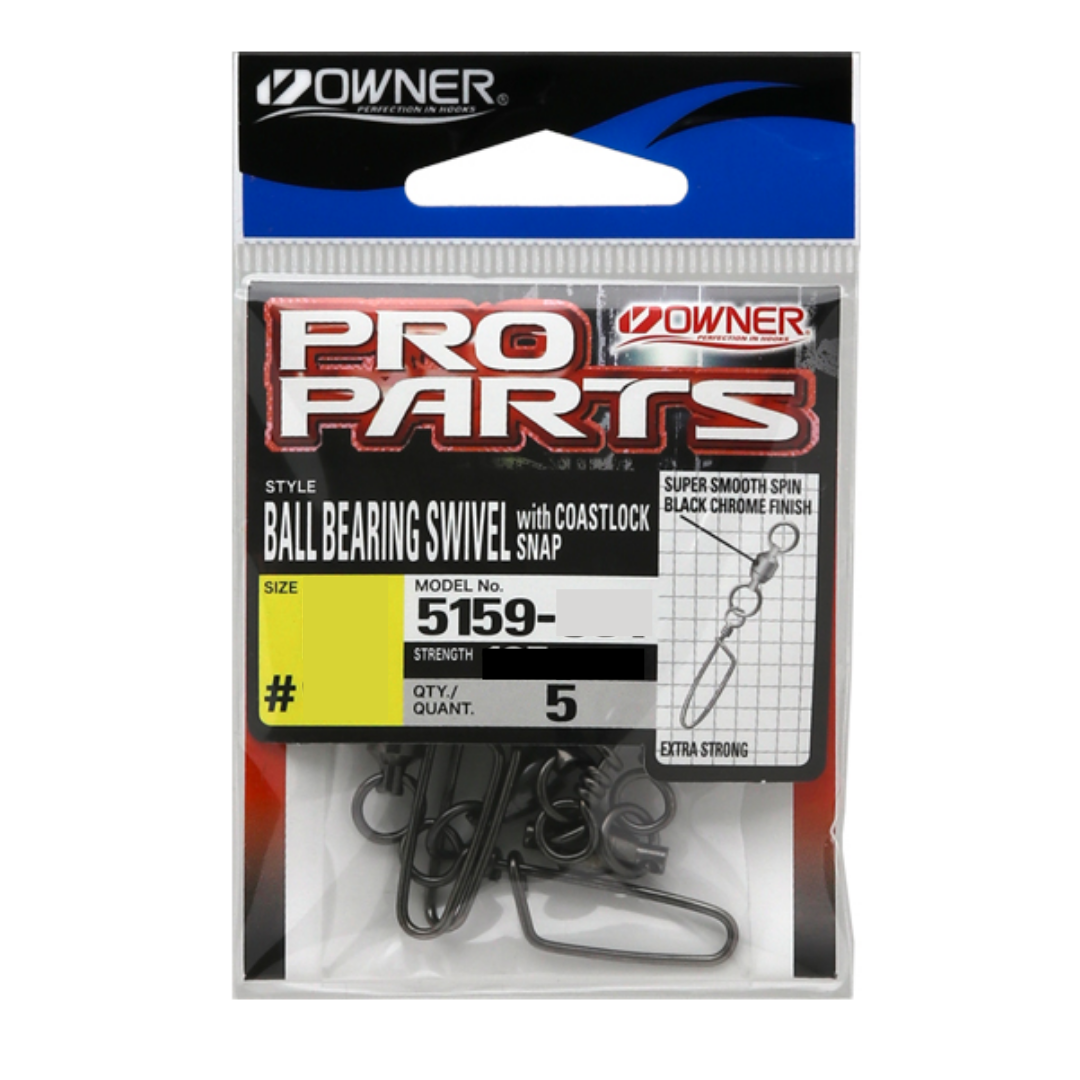 Owner Ball Bearing Swivel with Coastlock Snap 5159-041 | Size: 4 | 5 pcs per pack Snap and Swivel Owner Cabral Outdoors