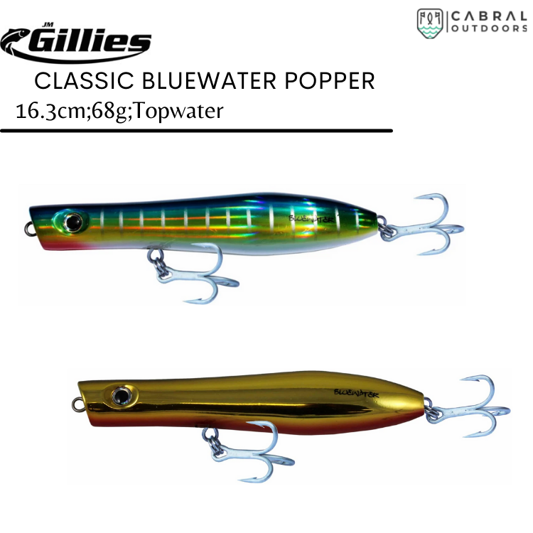 GILLIES CLASSIC BLUEWATER POPPER 16.3cm/68g, 1pcs/pkt Popper Gillies Cabral Outdoors