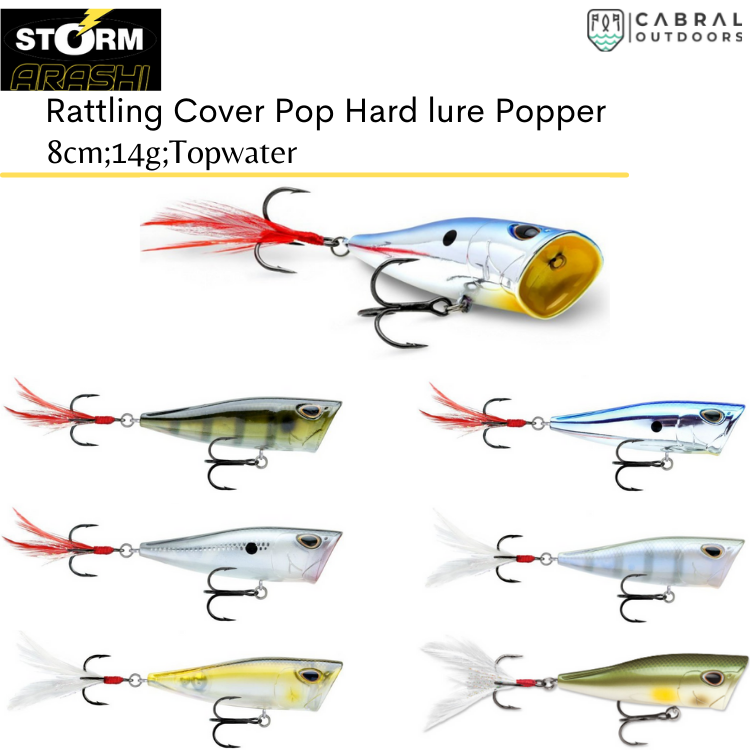 Storm Arashi Rattling Cover Pop Hard lure 8cm/14g, 1pcs/pkt popper Popper Storm Cabral Outdoors