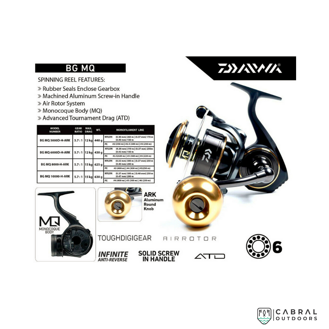 Daiwa BG MQ 8000 to 14000-H-ARK Spinning Reels Spinning Reels Daiwa Cabral Outdoors