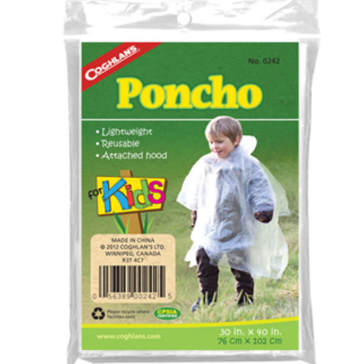 Coghlan's Kid's Poncho Size 30'x40' | 76cm x 102cm Poncho Coglans Cabral Outdoors