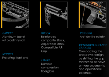 EK ARCHERY JAGUAR II CROSSBOW RIFLE, BLACK STOCK, 175LB, 260FPS Crossbow EK ARCHERY Cabral Outdoors