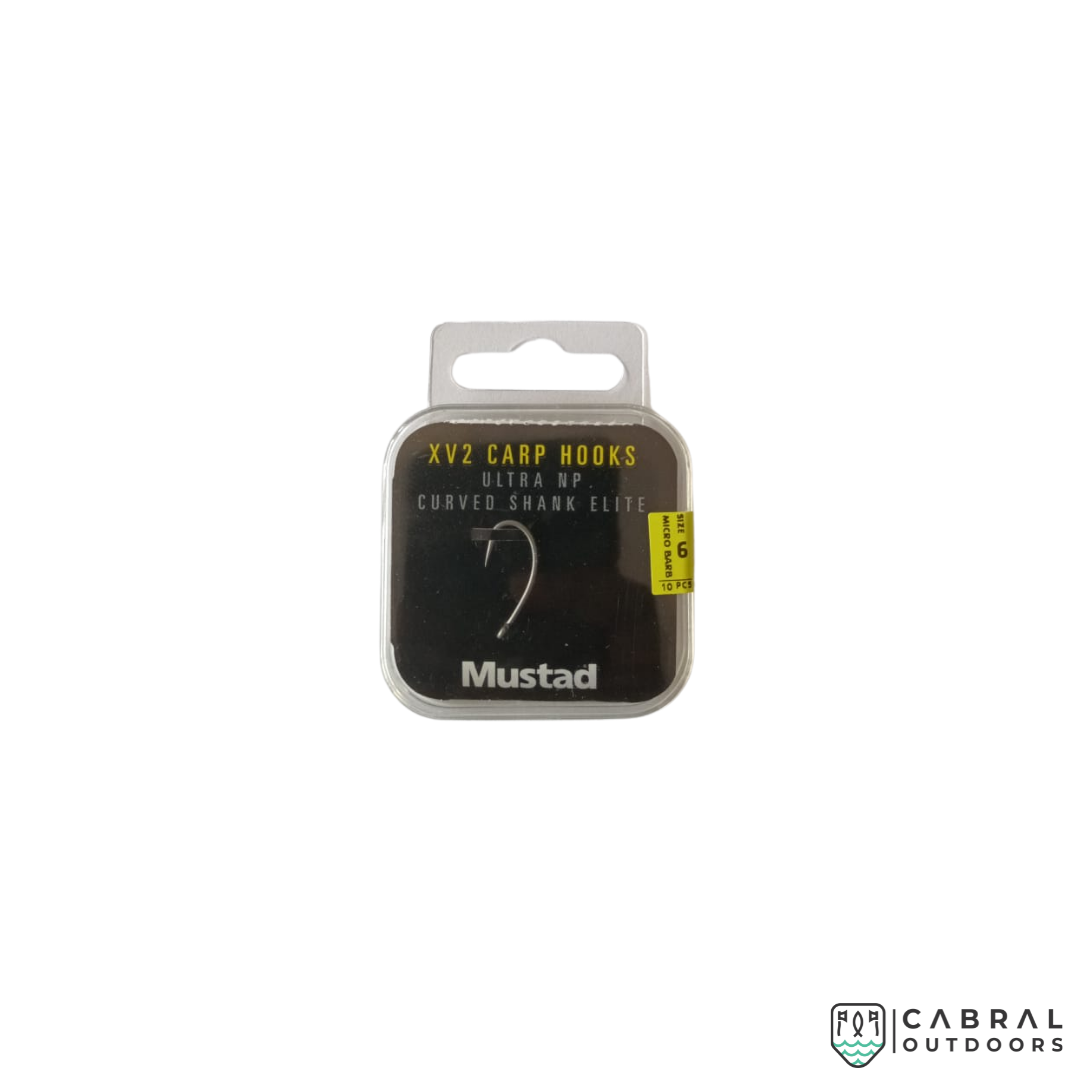 Mustad 60556NP-TX Carp XV2 Curve Shank Elite Fishing Hook |10Pcs/pack Carp Hooks Mustad Cabral Outdoors