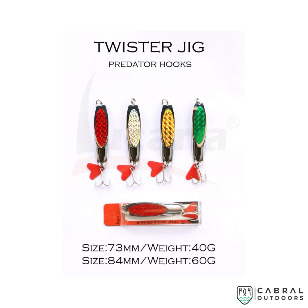 Lucana Twister Jigs Predator Hooks | 6-7-8cm | 40-60g Jigs Lucana Cabral Outdoors