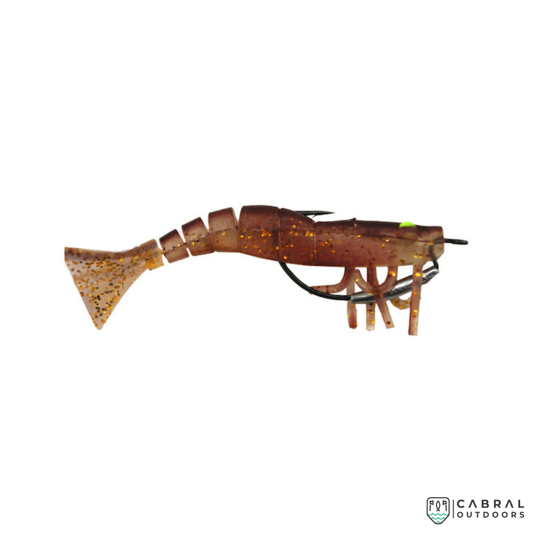 Vudu Weedless Shrimp 3.5 inch1/8 OZ JIG PRE-RIGGED 2 PER PACK Shrimp Vudu Cabral Outdoors