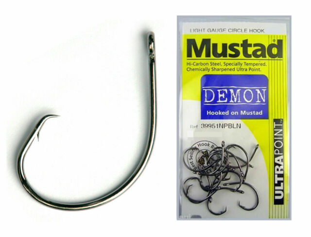 Mustad 39954NPBN-80 Ultra Point Demon Perfect Circle Hooks Size 8/0 Pack of  6 