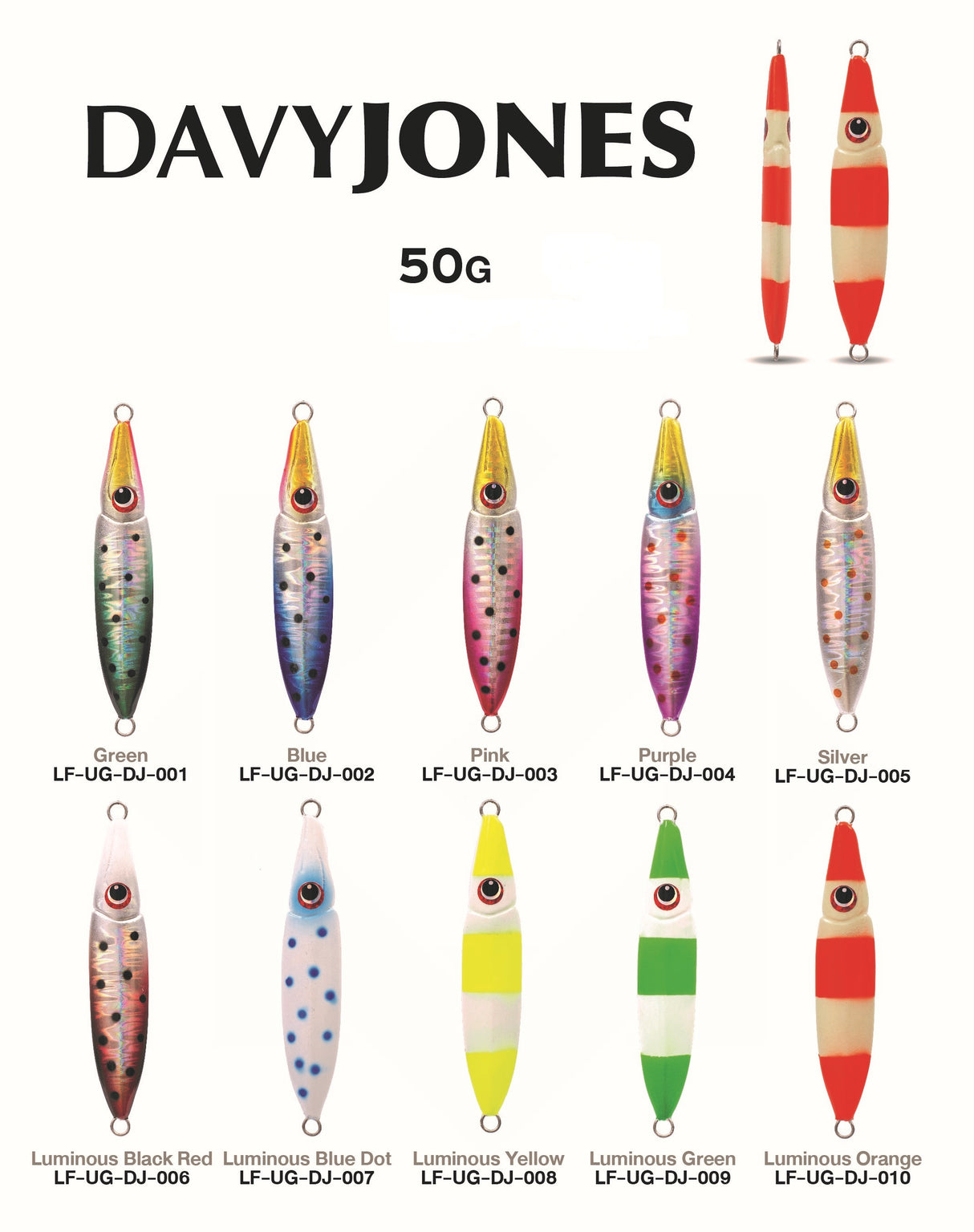 Underground Metal Jig Davy Jones 8 cm | 50g (No Hooks) Jigs Lures Factory Cabral Outdoors