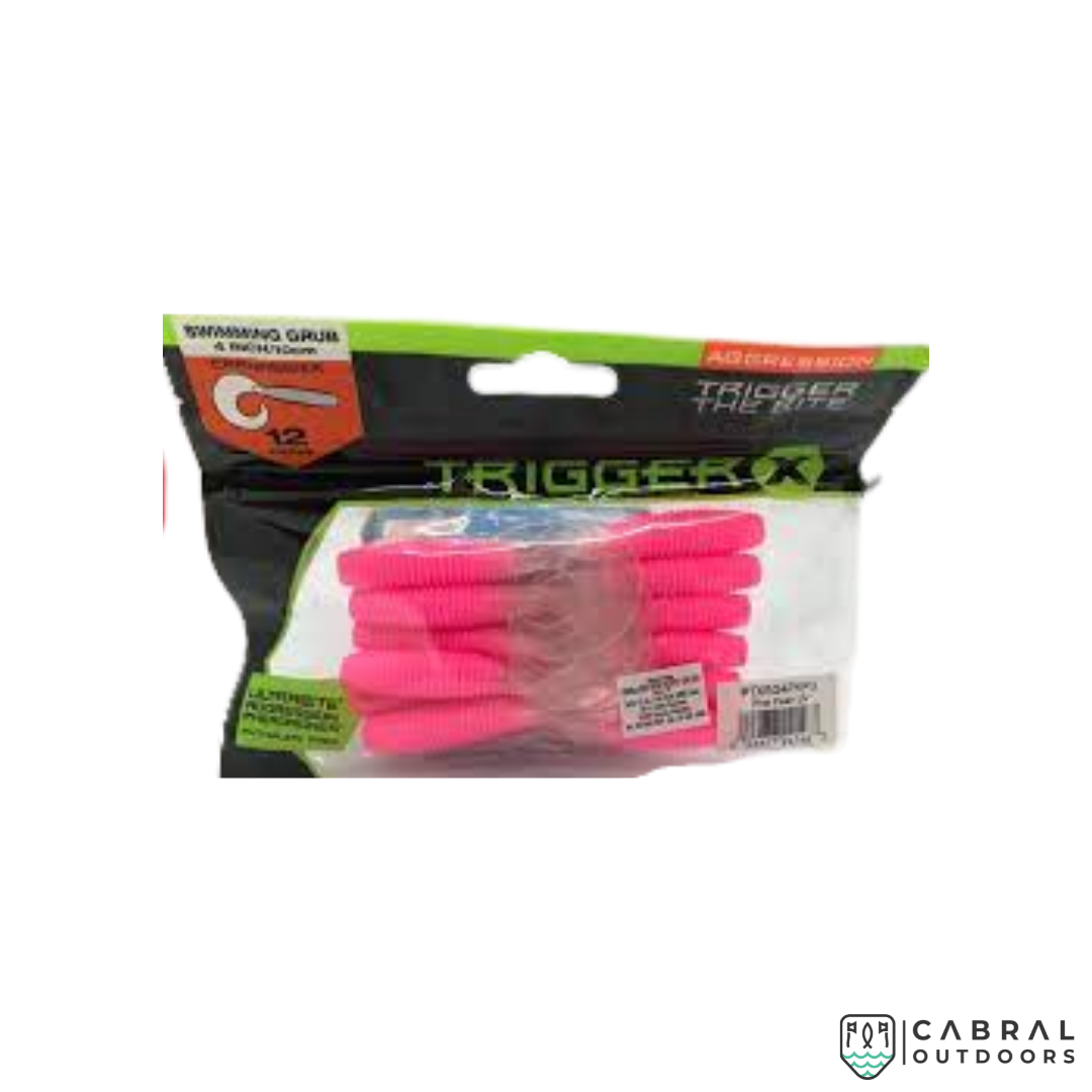 Aggression TriggerX Swimming Grub Carnassier | Size: 4inch/10cm | 4.87g | 12pcs/pk Curly Tail Aggression TriggerX Cabral Outdoors
