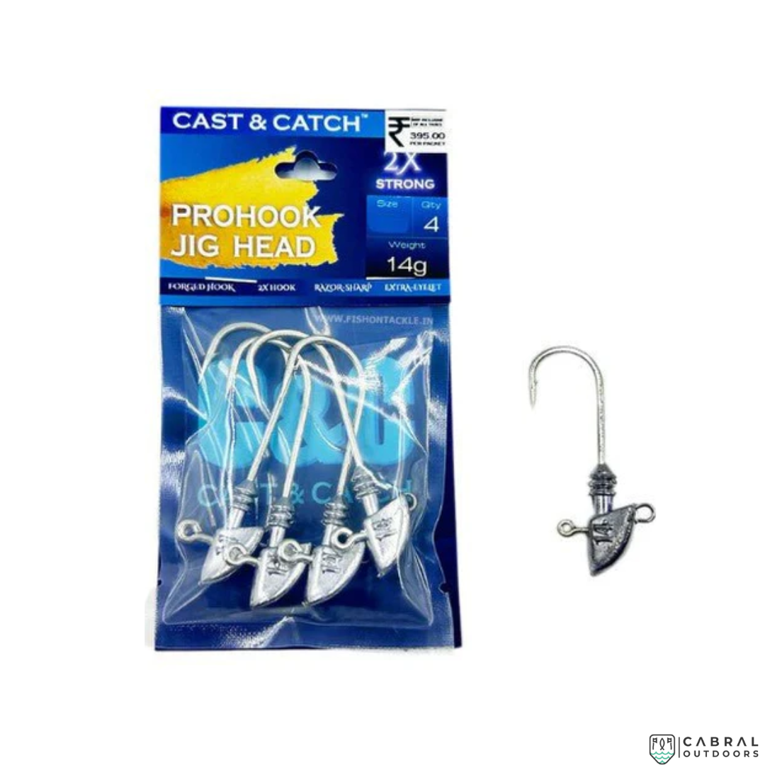 Cast & Catch Pro hook Jighead | Size:-1/0-6/0 | Weight:-5g-30g  Jig Head  Cast & Catch  Cabral Outdoors  