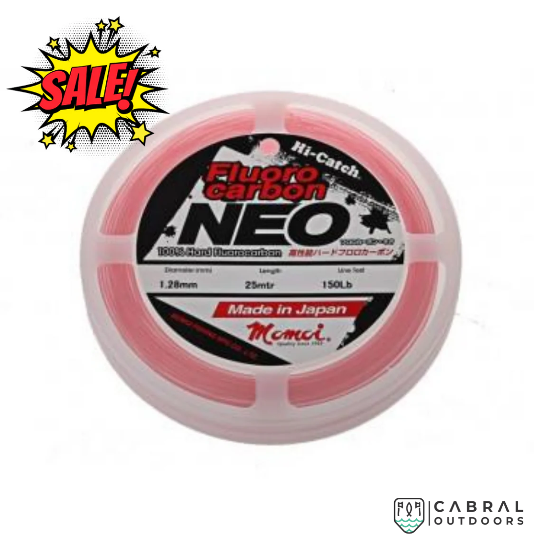 Momoi Hi-Catch Neo Fluoro Carbon Leader 20mtr | 40lb-80lb | 0.62mm-0.91mm | Pink  Fluorocarbon Leader  Momoi  Cabral Outdoors  