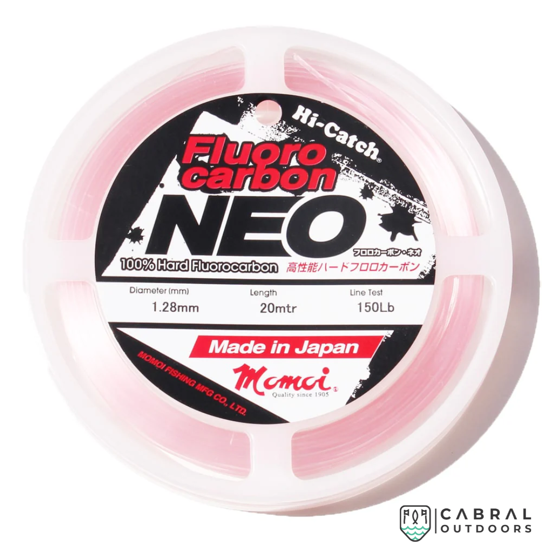 Momoi Hi-Catch Neo Fluoro Carbon Leader 20mtr | 40lb-80lb | 0.62mm-0.91mm | Pink  Fluorocarbon Leader  Momoi  Cabral Outdoors  