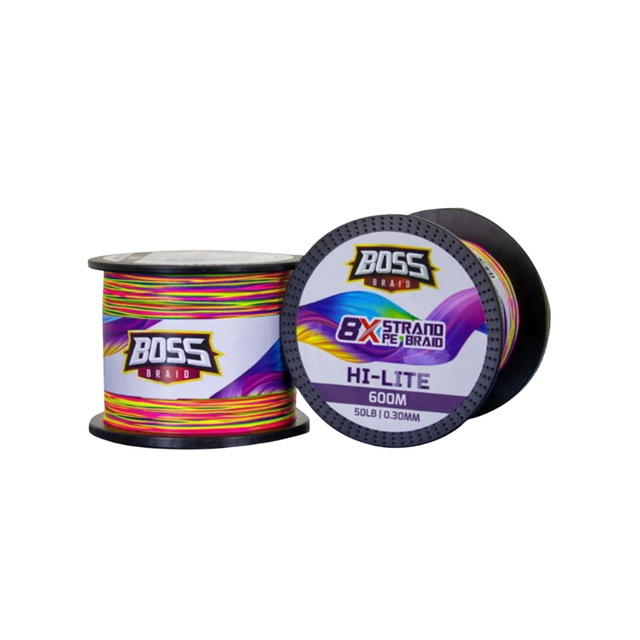 Boss Braid 8X Strand PE Braid Hi-Lite-600m  Braided Line  Boss  Cabral Outdoors  