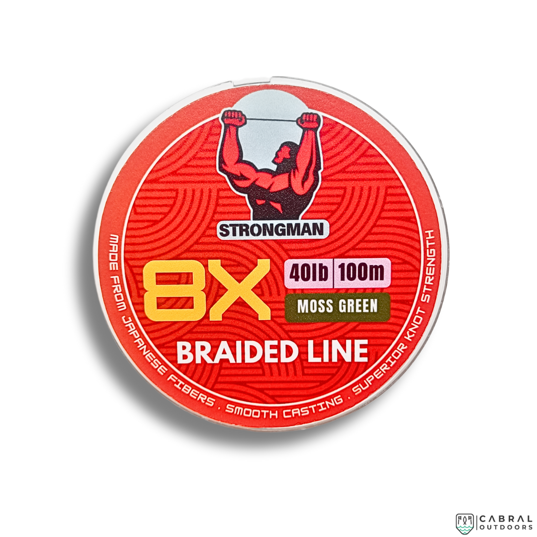 Strongman  8X Braided Line | 26lb-55lb | 100m  Braided Line  Strongman  Cabral Outdoors  