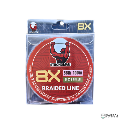 Strongman  8X Braided Line | 26lb-55lb | 100m  Braided Line  Strongman  Cabral Outdoors  