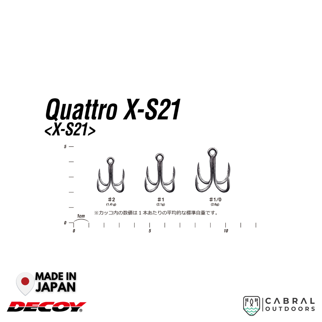 Decoy X-S21 Quattro Treble Hooks | #2-#1/0