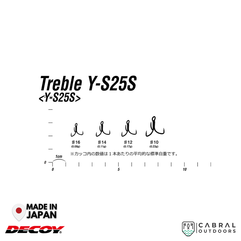 Decoy Y-S25S Treble Hook | #16-#10