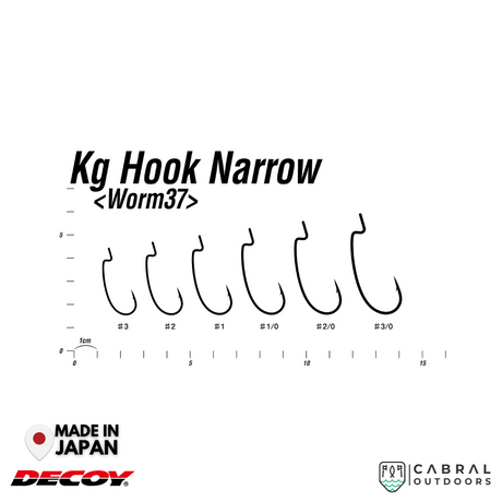 Decoy Worm-37 KG Hook Narrow | #1-#3/0  Worm hook  Decoy  Cabral Outdoors  