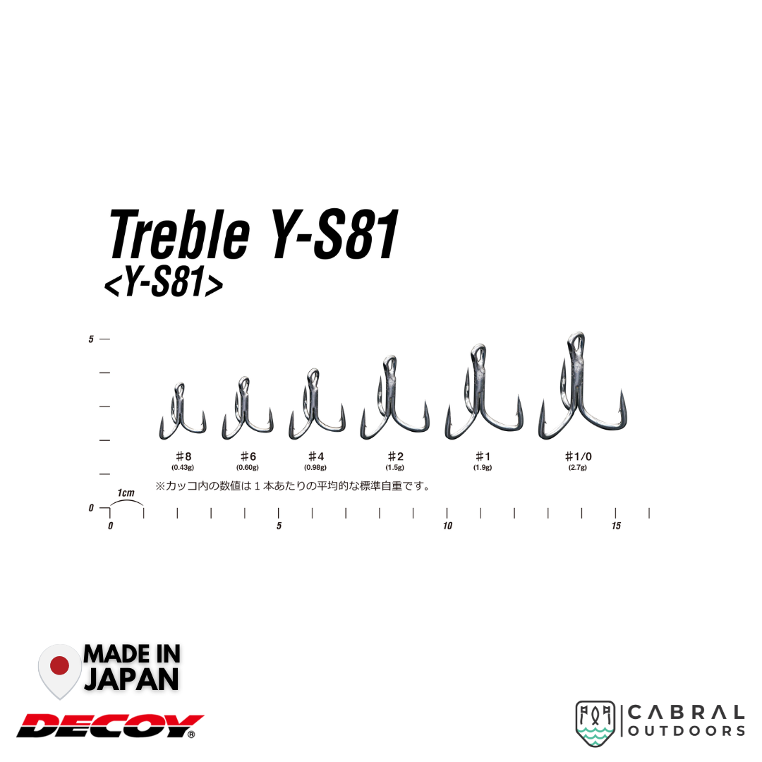 Decoy Y-S81 Treble Hook | #8-#1/0  Treble Hooks  Decoy  Cabral Outdoors  