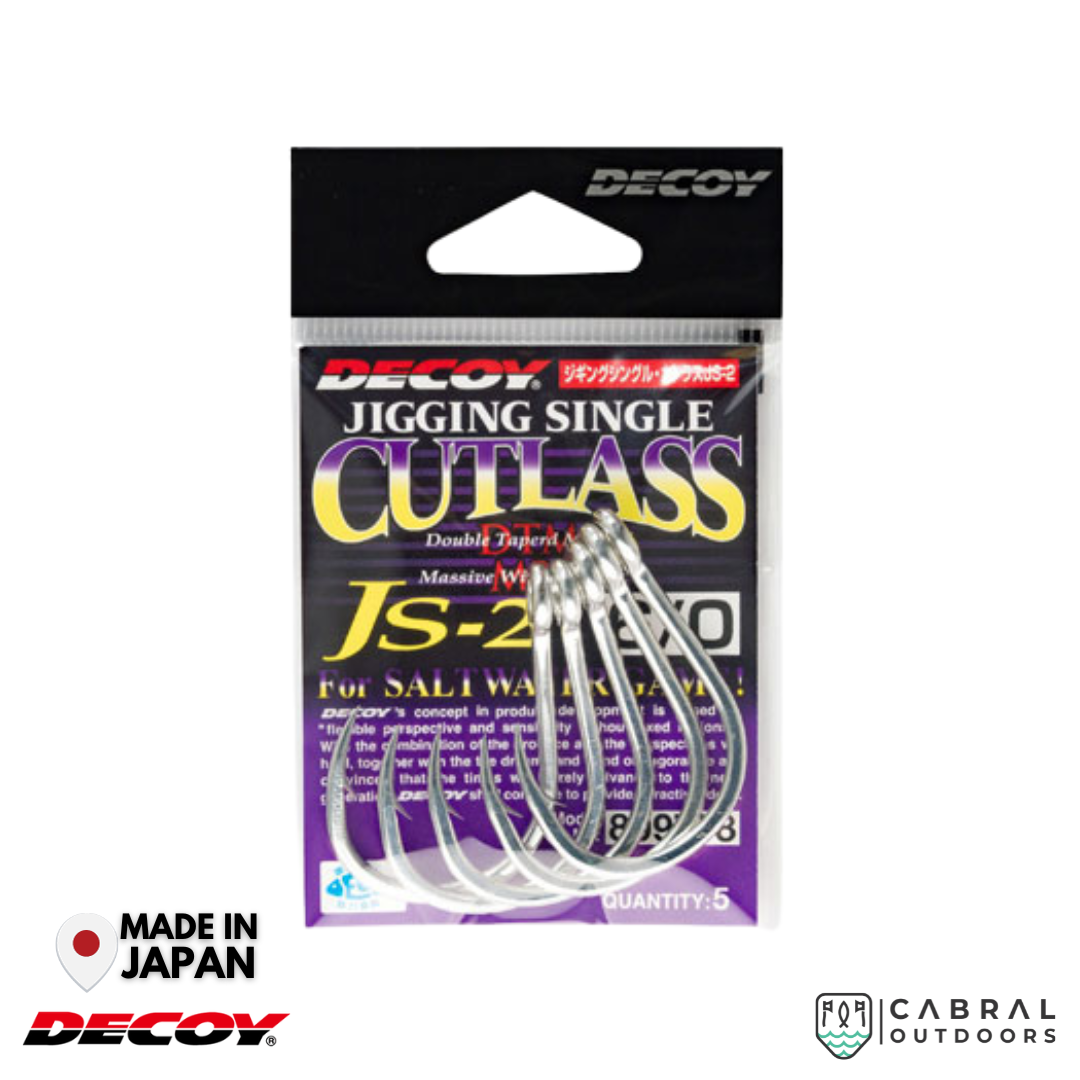 Decoy JS-2 Jigging Single Cutlass | #1-#10/0  Live Bait Hooks  Decoy  Cabral Outdoors  