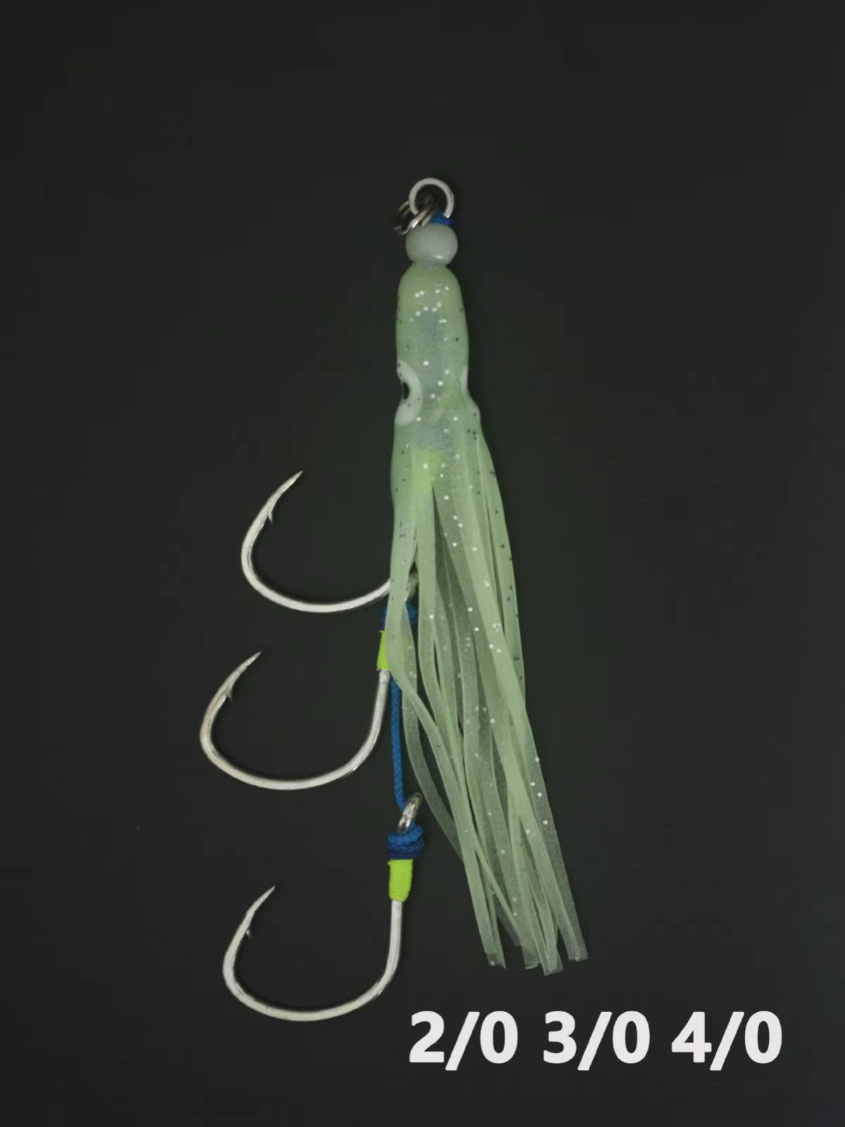 Luminous Soft Octopus Squid Skirts Jig Hook Saltwater Rubber Skirt| Size-2/0-4/0