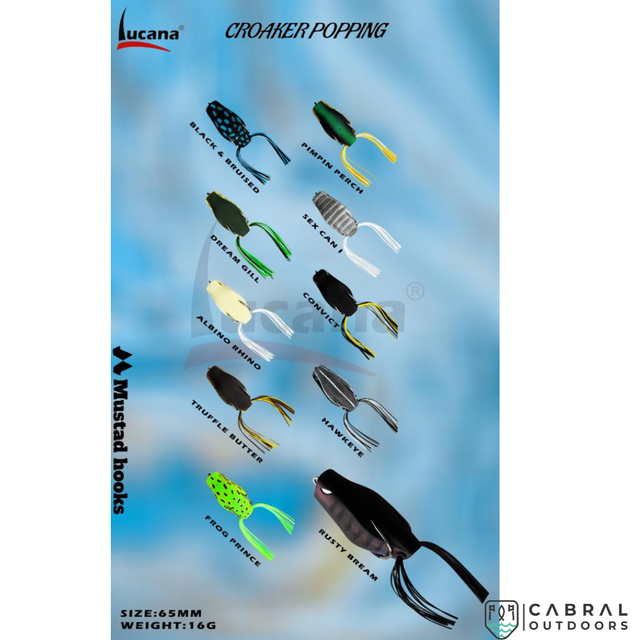 Lucana Croaker Popping Frog | 65mm | 16g  Popping Frog  Lucana  Cabral Outdoors  