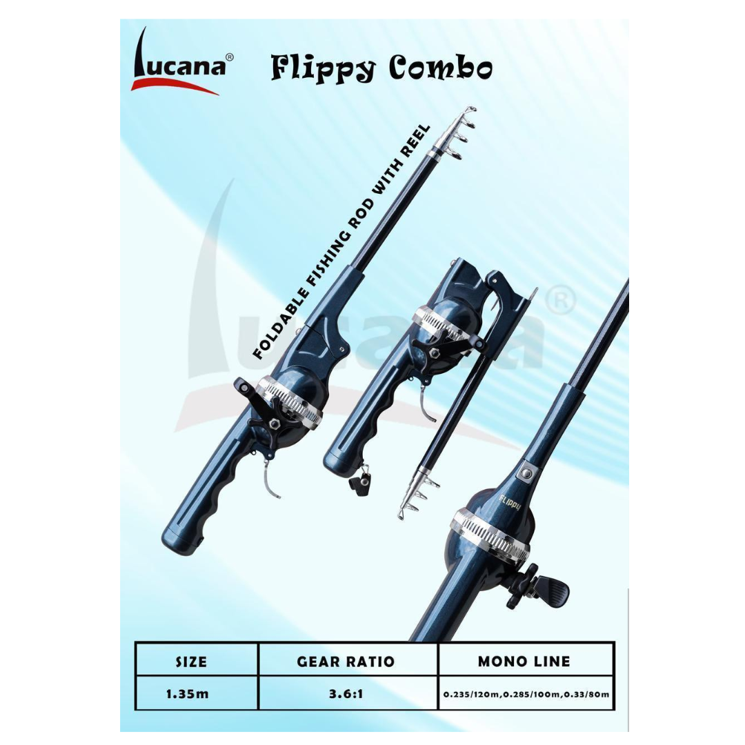 Lucana Flippy Foldable Rod + Reel Combo