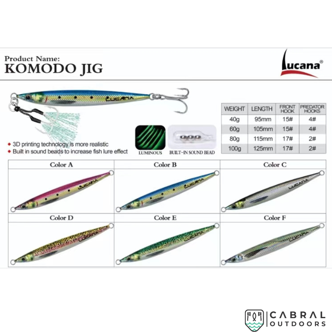 Lucana Komodo Jig | 40g-100g  Jigs  Lucana  Cabral Outdoors  