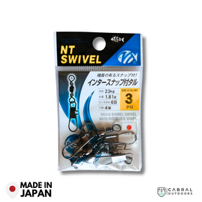 NT Brass Barrel Swivel with Interlock Snaps | Size: 1-2/0  Snap and Swivel  NT Swivel  Cabral Outdoors  