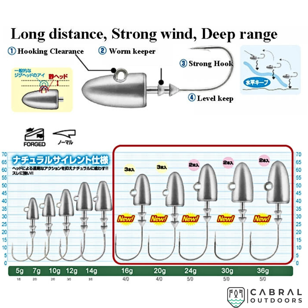 Owner Cultiva JH-61 Shizuka Jig Head  | Weight:12g-30g  Jig Head  Owner  Cabral Outdoors  