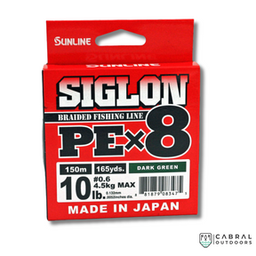 Sunline Siglon Braided Fishing Line PE X8  | 150m | Dark Green | 5-40lb  Braided Line  Sunline  Cabral Outdoors  
