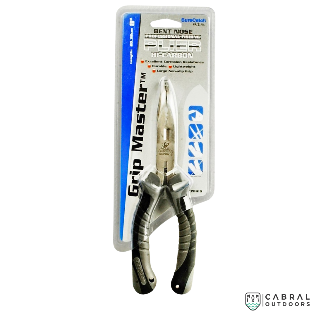 Surecatch Grip Master Hi-Carbon Bent Nose Professional Fishing Pliers | 8"