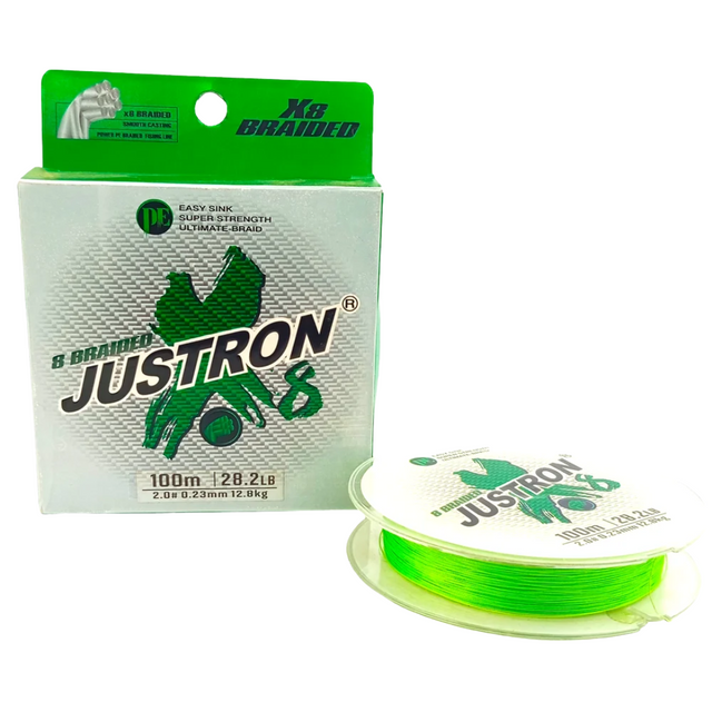 Justron 8x Braided Fishing Line – 100m  Braided Line  Justron  Cabral Outdoors  