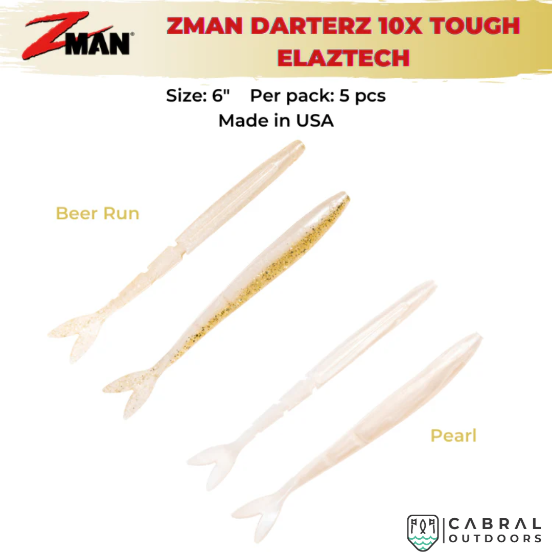 ZMAN DarterZ 10X Tough ELAZTECH | 6inch | 5pcs/pk  Fork Tail  Zman  Cabral Outdoors  