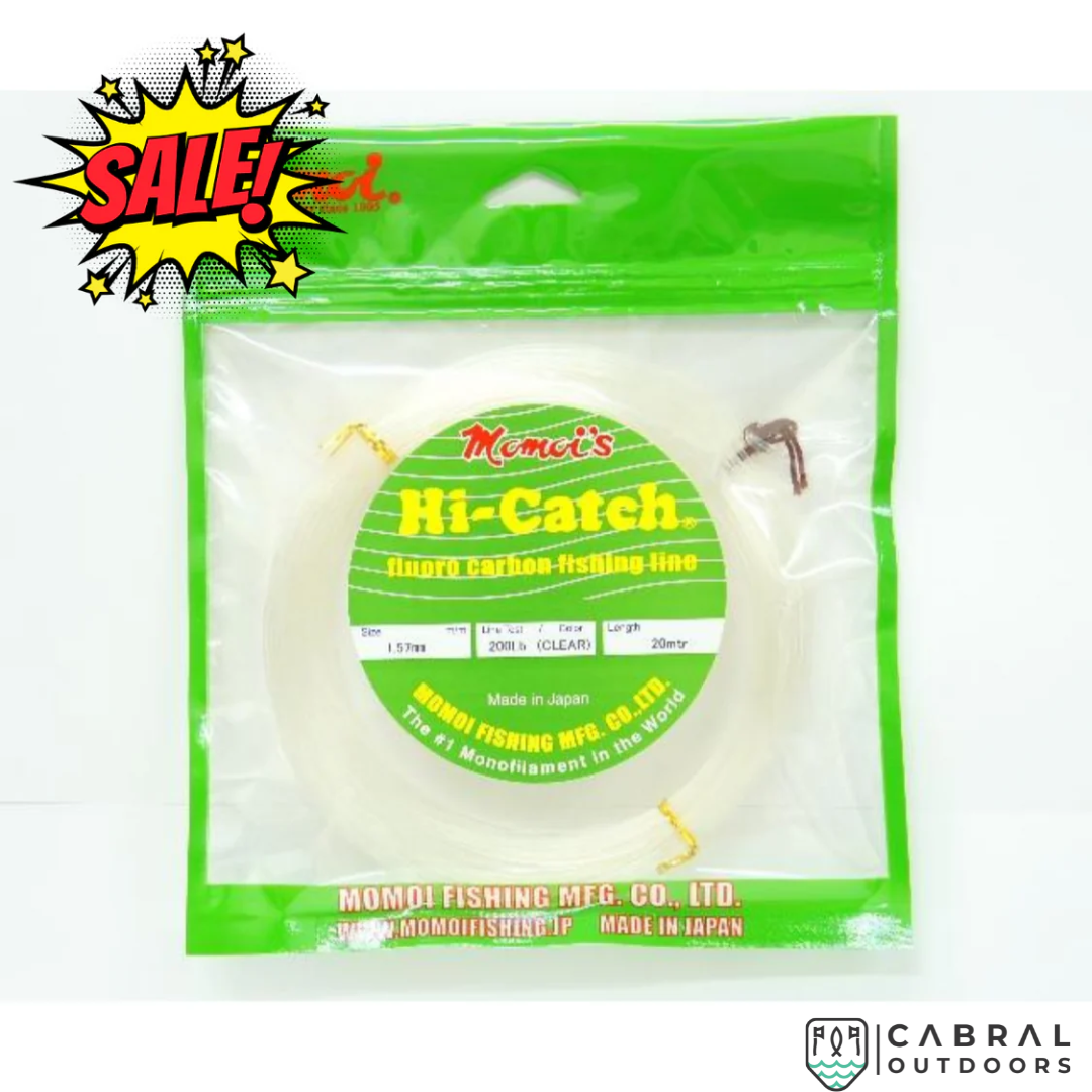 Momoi Hi-Catch Fluoro Carbon Leader 20mtr | 30lb-150lb | 0.52mm-1.28mm | Clear