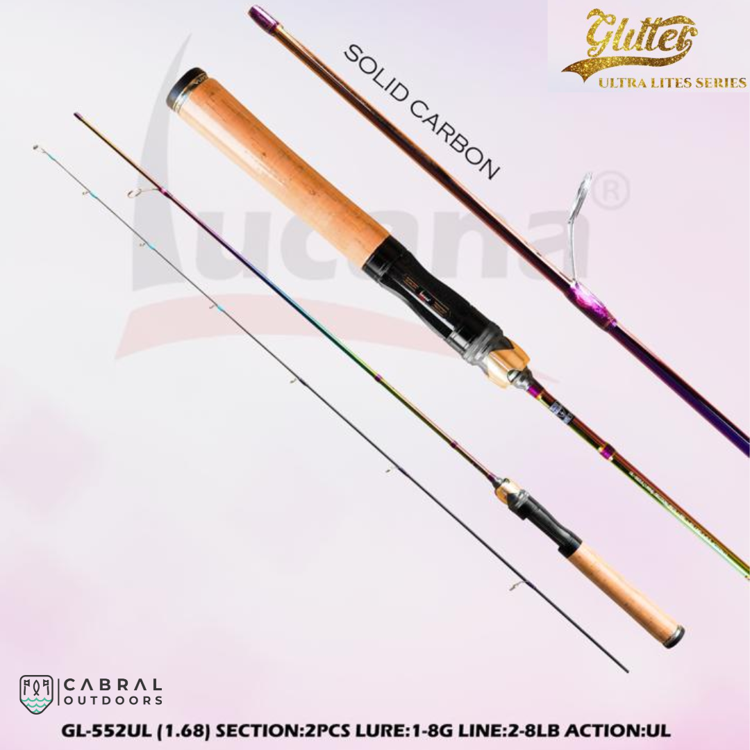 Lucana Glitter Solid Carbon UL 5.4ft Spinning Rod