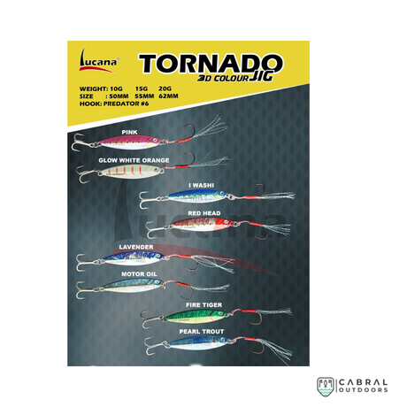 Lucana Tornado 3D Jig 10g-20g  Jigs  Lucana  Cabral Outdoors  