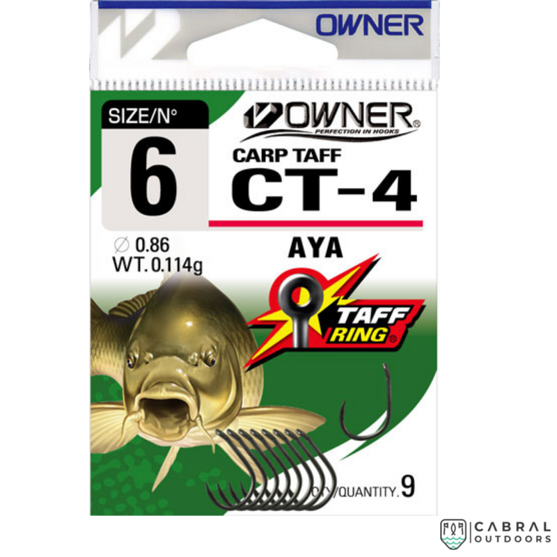 Owner Carp Taff CT-4 Aya Hook | Size: 6 and 8  Hooks  Owner  Cabral Outdoors  