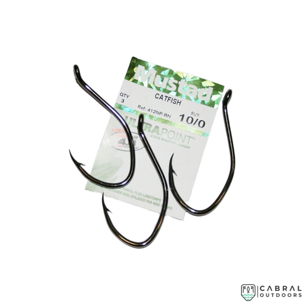 Mustad 412NP BN Barbarian Catfish UP Eye Ultrapoint, Size: 6/0-8/0, Cabral Outdoors