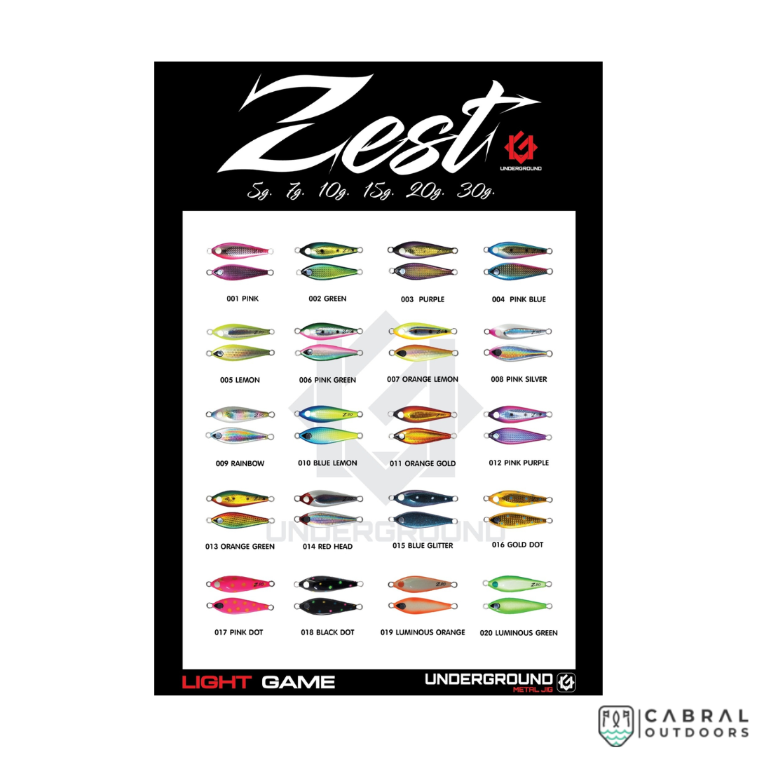 Underground Metal Jig Zest | Size: 2.8cm-5cm | Weight: 5-30g  Jigs  Lures Factory  Cabral Outdoors  